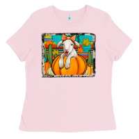 Bubblegum Pink autumn sheep in a pumpkin Ladies Tee - Jasminsmagicworld