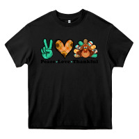 Black peace love thankful turkey Heavy Core Tee - Jasminsmagicworld
