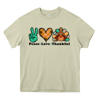 Mossy peace love thankful turkey Heavy Core Tee - Jasminsmagicworld
