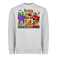 Heather Grey Happy Hallothanksmas teeth Heavyweight Sweatshirt - texasbilliewilder