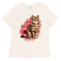 Bone floral cat Ladies Tee - Jasminsmagicworld