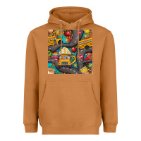 Meerkat school bus coffee and star with leopard seamless pattern bbs Heavyweight Hoodie - BundleAndBundleShop