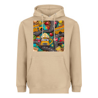 Mushroom school bus coffee and star with leopard seamless pattern bbs Heavyweight Hoodie - BundleAndBundleShop