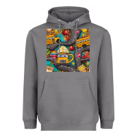 Storm school bus coffee and star with leopard seamless pattern bbs Heavyweight Hoodie - BundleAndBundleShop