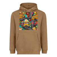 Toasted Coconut school bus coffee and star with leopard seamless pattern bbs Heavyweight Hoodie - BundleAndBundleShop