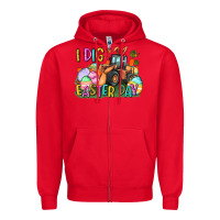 Red I dig Easter Day Zipper Hoodie - CowGirlArtShop