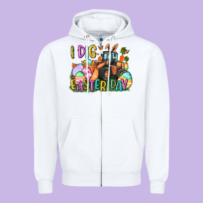 I Dig Easter Day Zipper Hoodie Designed By Cowgirlartshop