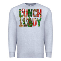 Heather Grey Lunch Lady Christmas Premium Sweatshirt - BundleAndBundleShop