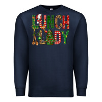 Navy Lunch Lady Christmas Premium Sweatshirt - BundleAndBundleShop