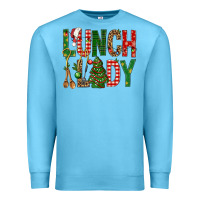 Ocean Blue Lunch Lady Christmas Premium Sweatshirt - BundleAndBundleShop