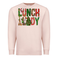 Pale Pink Lunch Lady Christmas Premium Sweatshirt - BundleAndBundleShop