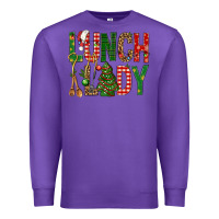 Purple Lunch Lady Christmas Premium Sweatshirt - BundleAndBundleShop