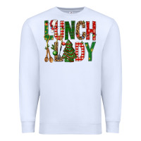 White Lunch Lady Christmas Premium Sweatshirt - BundleAndBundleShop