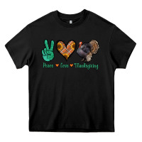 Black peace love thanksgiving Heavy Core Tee - Jasminsmagicworld