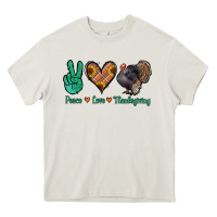 Cream peace love thanksgiving Heavy Core Tee - Jasminsmagicworld