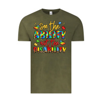 Vintage Olive see the ability not the disability Vintage Tee - LillyAllenDesigns