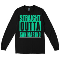 Black Straight Outta San Marino Long Sleeve Tee - Bettercallsaul