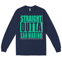 Navy Straight Outta San Marino Long Sleeve Tee - Bettercallsaul