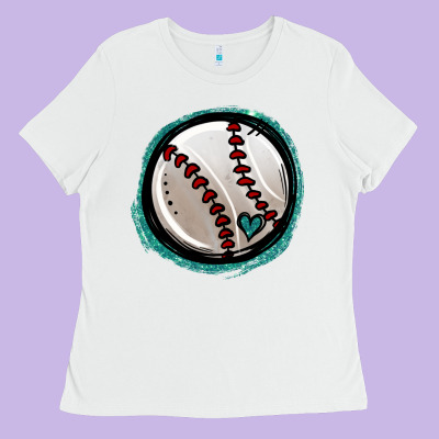 Glitter Baseball Ladies Tee Designed By Jasminsmagicworld
