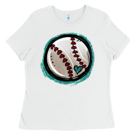 White glitter baseball Ladies Tee - Jasminsmagicworld