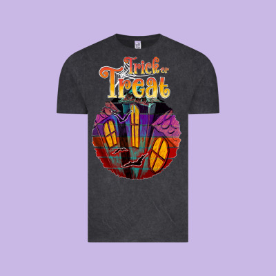 Trick Treat Black Vintage Tee Designed By Jahusdesignshop