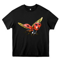 Black Ladybug Flying Heavy Core Tee - LillyAllenDesigns