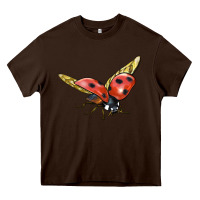 Chocolate Brown Ladybug Flying Heavy Core Tee - LillyAllenDesigns