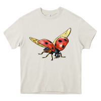 Cream Ladybug Flying Heavy Core Tee - LillyAllenDesigns