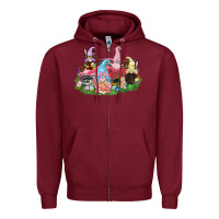 Burgundy Easter gnomies truck  Easter Day Zipper Hoodie - CowGirlArtShop
