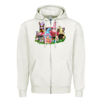 Oatmeal Heather Easter gnomies truck  Easter Day Zipper Hoodie - CowGirlArtShop