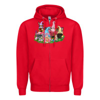 Red Easter gnomies truck  Easter Day Zipper Hoodie - CowGirlArtShop