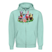 Seafoam Easter gnomies truck  Easter Day Zipper Hoodie - CowGirlArtShop