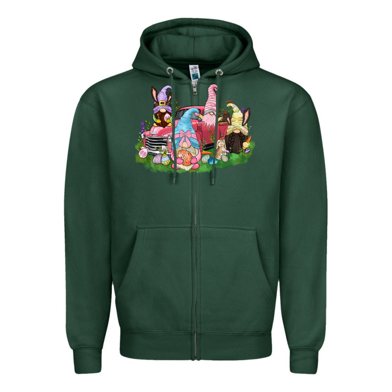 Easter Gnomies Truck  Easter Day Zipper Hoodie by CowGirlArtShop | Teevron