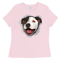 Bubblegum Pink pittbull gray glitter Ladies Tee - Jasminsmagicworld