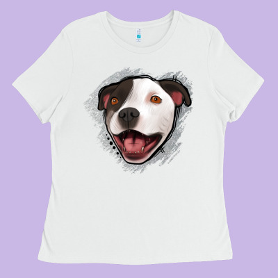 Pittbull Gray Glitter Ladies Tee Designed By Jasminsmagicworld