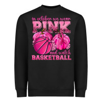 Black In October We Wear Pink and Watch Basketball Heavyweight Sweatshirt - texasbilliewilder