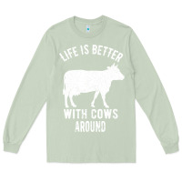 Matcha Life Is Better With Cows Around Long Sleeve Tee - Bettercallsaul
