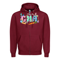 Burgundy Easter CNA  Easter Day Zipper Hoodie - CowGirlArtShop