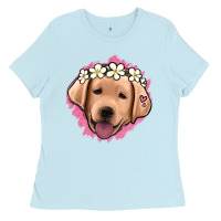 Baby Blue jack russel floral kopyası Ladies Tee - Jasminsmagicworld