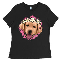 Black jack russel floral kopyası Ladies Tee - Jasminsmagicworld