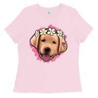 Bubblegum Pink jack russel floral kopyası Ladies Tee - Jasminsmagicworld
