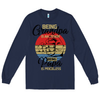 Navy Being Grandpa İs An Honor Being Papa İs Priceless Long Sleeve Tee - Bettercallsaul