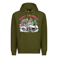 Army Green merry christmas gnomies Premium Hoodie - FaDigitalArtStudio