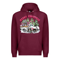 Burgundy merry christmas gnomies Premium Hoodie - FaDigitalArtStudio