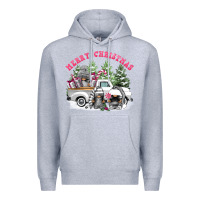 Heather Grey merry christmas gnomies Premium Hoodie - FaDigitalArtStudio