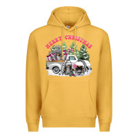 Mustard merry christmas gnomies Premium Hoodie - FaDigitalArtStudio