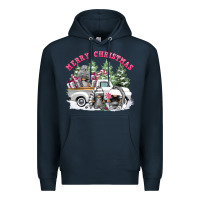 Navy merry christmas gnomies Premium Hoodie - FaDigitalArtStudio