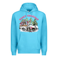 Ocean Blue merry christmas gnomies Premium Hoodie - FaDigitalArtStudio