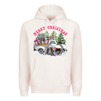 Pale Pink merry christmas gnomies Premium Hoodie - FaDigitalArtStudio