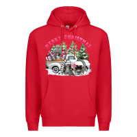 Red merry christmas gnomies Premium Hoodie - FaDigitalArtStudio